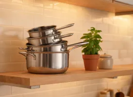 Cookware stacked storage